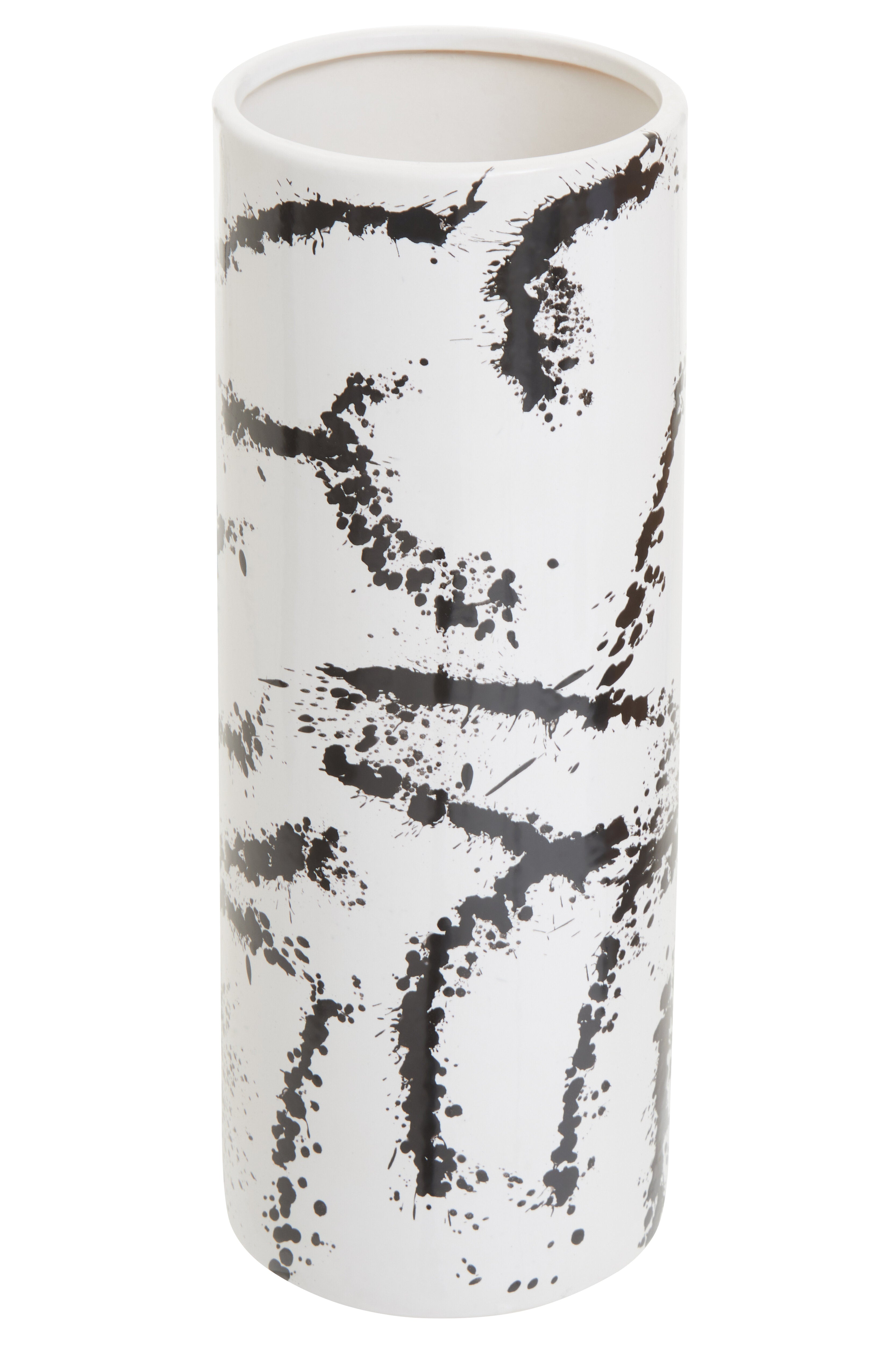 Agnes Black & White Splash Ceramic Vase | Large